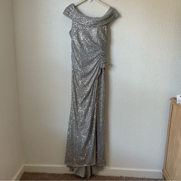 Ieena for Mac Duggal One-Shoulder Sequin Gown - Picture 3 of 6